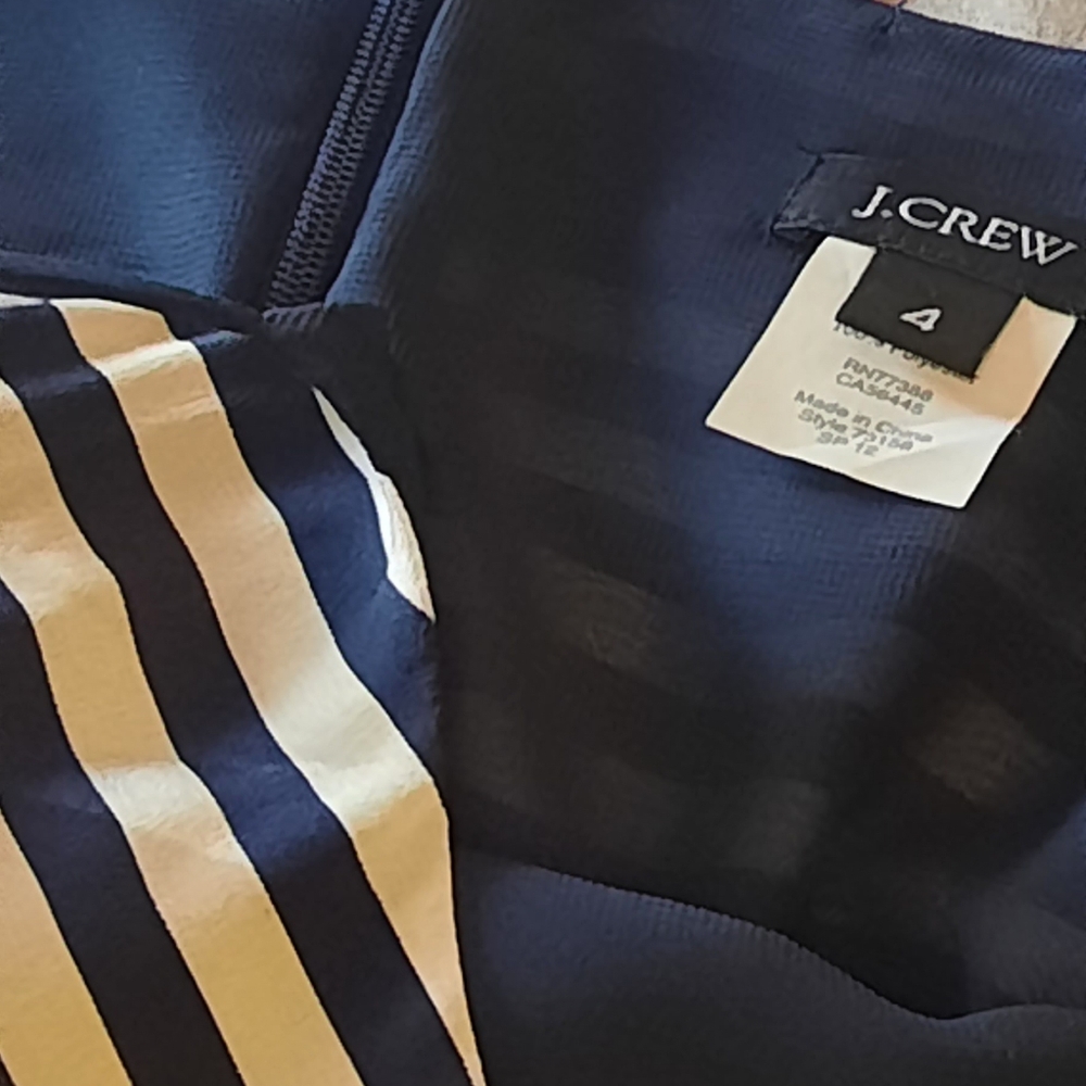 J. Crew 100% Silk Striped Mini Blouson Dress - Picture 4 of 6
